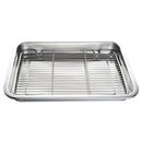 Axya Stainless Steel Square Kebab Barbecue Grill Mesh Rack for Steaming, BBQ, and More