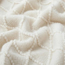 Axyaa Cream White Knitted Tassel Blanket - Nordic Gift for Home and Office