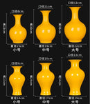 Axyaa Yellow Glazed Ceramic Vase for Home, Living Room, and TV Cabinet
