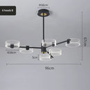 Axyaa Nordic Black Acrylic Chandelier Modern Minimalist Luxury Bedroom Living Room Creative Circle
