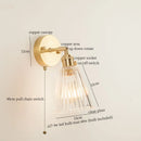 Axyaa Striped Glass LED Wall Sconce - Japanese Vintage Style