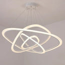 Axyaa Modern Acrylic Dining Pendant Chandelier LED Circle Rings Ceiling Light