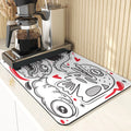 Axyaa Ghost Print Silicone Kitchen Coasters & Dish Mat
