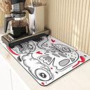 Axyaa Ghost Print Silicone Kitchen Coasters & Dish Mat