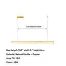 Axyaa Marble LED Pendant Light: Modern Linear Hanging Lamp for Various Spaces