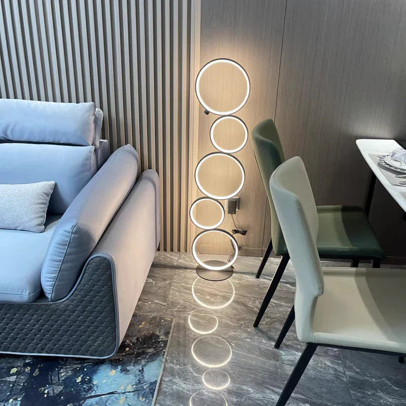 Axyaa Nordic Modern LED Ring Floor Lamp for Home Living Room Decor