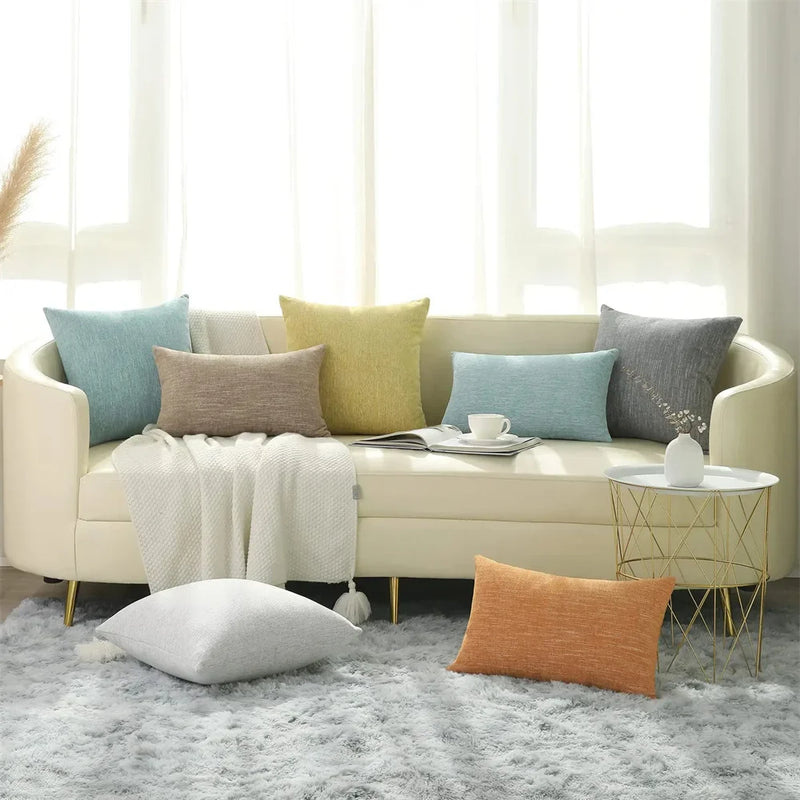 Axyaa Chenille Pillow Cover 45x45cm Decorative Throw Pillowcase for Sofa, Soft Luxury Texture