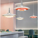 Axyaa Gradient White Red UFO Pendant Light - Modern Mid Century Adjustable Chandelier