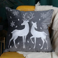 Axyaa Embroidered Snowflakes Christmas Cushion Cover