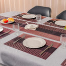 Axyaa Red Vinyl Woven Placemats - Set of 10 - Non Slip Heat-Resistant Table Mats