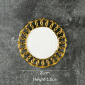 Axyaa Gold Plated Ceramic Steak Plate for Stylish Dining