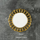 Axyaa Gold Plated Ceramic Steak Plate for Stylish Dining