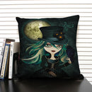 Axyaa Mermaid Linen Cushion Cover for Living Room Sofa Decoration