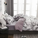 Axyaa Marble Print Duvet Cover Set, Soft Brushed King Size Bedding Set