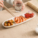 Axyaa Ceramic Grid Plate for Sushi, Snack, Dessert - Premium Three Grid Seasoning Plate