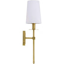 Axya Industrial Bathroom Mirror Wall Lamp White Textile Shade