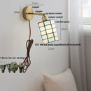 Axyaa Modern Glass Wall Lamp with Pull Chain Switch & Rotatable Glass Mirror Light