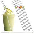 Axyaa Glass Straw Set: Reusable, Heat-Resistant, Cocktail & Juice Bar Accessories