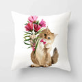 Axyaa Cartoon Cat Animal Sofa Cushion Cover - 45*45 Throw Pillow Home Decor