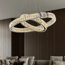 Axyaa Luxury Gold Metal Crystal LED Pendant Chandeliers for Home, Restaurant, Hotel