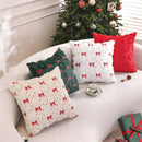 Axyaa Christmas Theme Embroidered Throw Pillow Cover for Home Sofa Decor