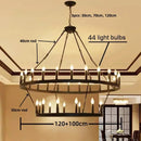 Axyaa Black Metal Chandelier Lighting for Living Room Loft, LED Pendant Lights for Villa Stairs