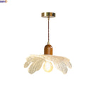 Axyaa Walnut Wood Glass LED Pendant Light - Modern Nordic Kitchen Living Room Lamp