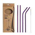 Axyaa Stainless Steel Straws Set - Reusable, Washable, Ideal for Smoothies, Juice