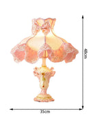 Axyaa Nordic Pink LED Table Lamp Resin Art Decor Girls Bedroom Bedside