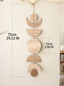 Moon Phase Wall Hanging Boho Decor for Living Room - Axyaa Craft Ornament