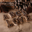 Axya Wood Bark Letters Numbers DIY Home Decor Photography Props