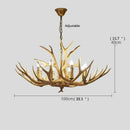 Axyaa Antler Deer Chandelier - Large Resin Hanging Light for Living Room or Loft