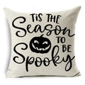 Axyaa Halloween Pattern Cushion Cover: Printed Linen Throw Pillow Case 45cm*45cm