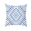 Geometric Blue Ink Flower Pillowcase for Stylish Home Decor by Axyaa