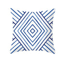 Geometric Blue Ink Flower Pillowcase for Stylish Home Decor by Axyaa