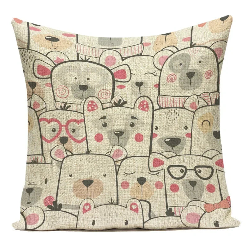 Axyaa Cartoon Pillow Cover: Cute Print Pillow Cover for Home, Bedroom, & Car