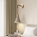 Axyaa Nordic LED Wall Sconce with Pull Chain and Wood Socket