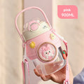 Axyaa Kids Straw Water Bottle: Large Capacity Plastic Water Cup for Girls