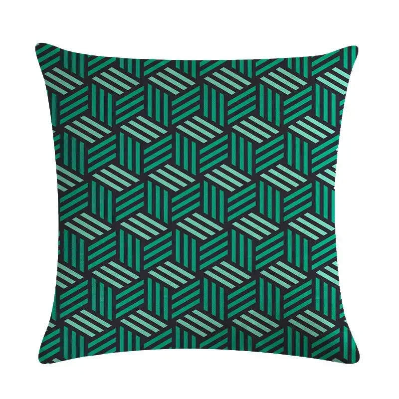 Axyaa Geometric Abstract Linen Pillowcase for Home Decor