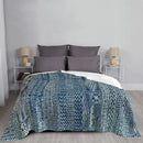 Axyaa Fluffy Shaggy Polar Throw Blanket - Warm & Cozy West African Textile Pattern