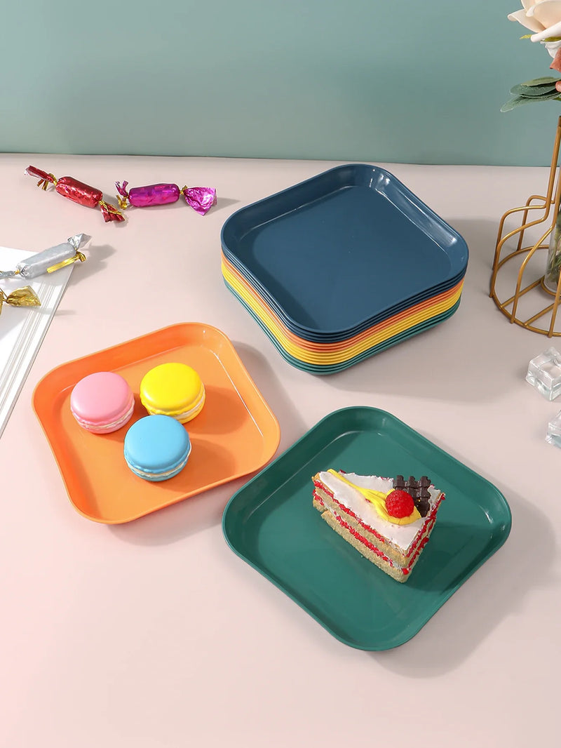 Axyaa Snack Plate Set for Home, Camping, Weddings - Reusable & Durable - 4/8/12pcs