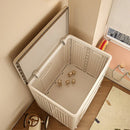 Axyaa Kids Toy Storage Box: Foldable, Transparent, with Wheels & Flip Lid.