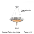 Axyaa French Carved Pendant Luxury Gypsum Hanging Lamp LED Lighting