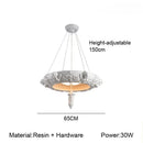 Axyaa Carved Pendant: Luxury Retro Hanging Lamp for Living Room, LED Lighting