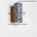Axyaa Vintage Industrial LED Wall Light Fixture Stone Wood Square Wabi Sabi