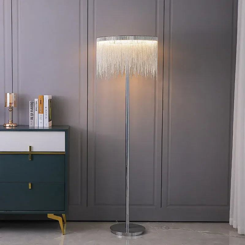 Axyaa Aluminium Chain Floor Lamp - Modern Home Decor Lighting