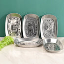 Axyaa Silver Stainless Steel Tray Set for Food Storage and Service