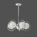 Axyaa Nordic Iron Ring Glass Ball LED Chandelier for Modern Living Room