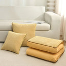 Axyaa Chenille-Rimmed Cotton Pillow Quilt: Solid Color Dual-Purpose Two-in-One Design