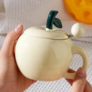 Axyaa Apple Ceramic Coffee Cup Set for Couples - Creative Christmas Gift